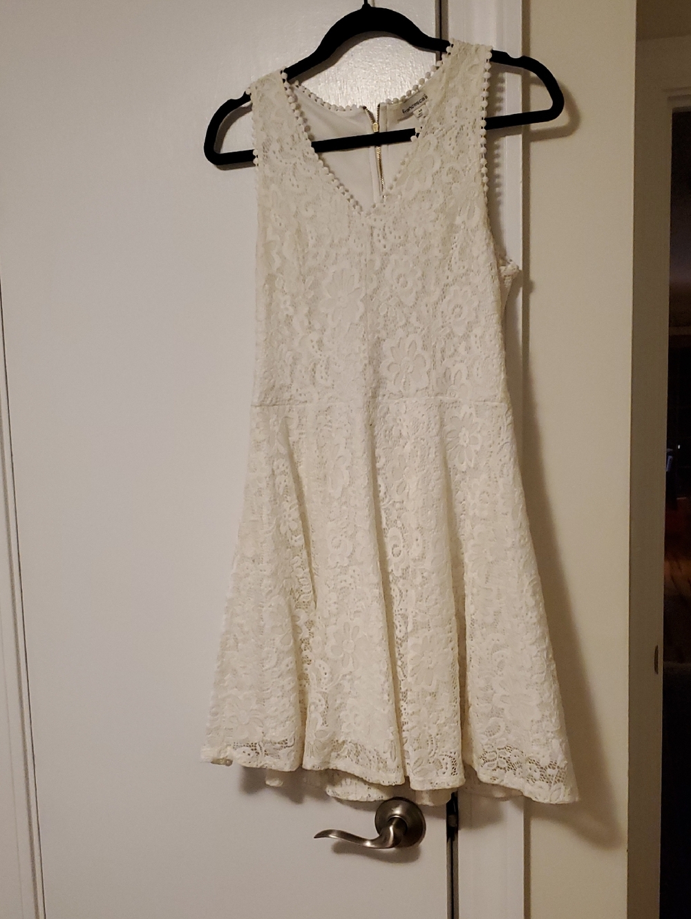 Women's Ivory Lace Fit-and-Flare Dress